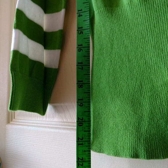 Green and white striped sweater by George sz XS - Picture 2 of 6